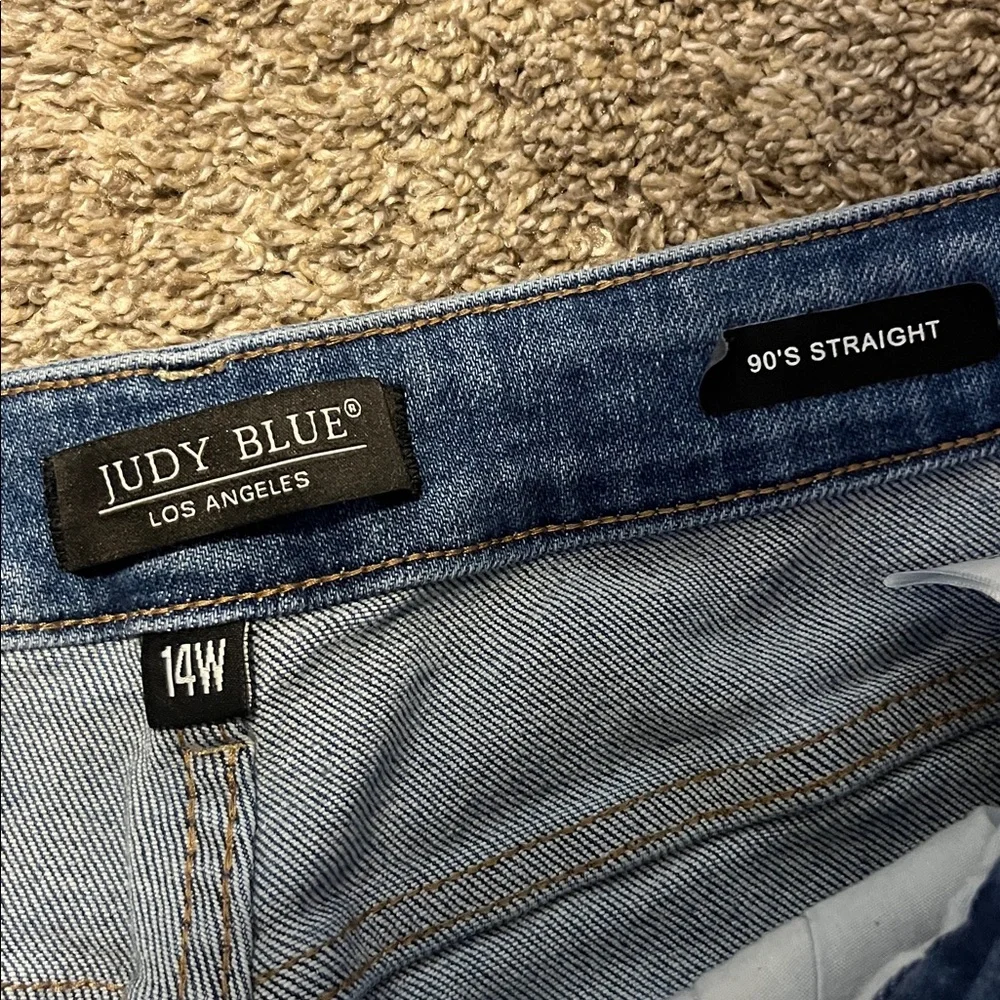 Judy Blue High Rise 90's Destroyed Straight Fit Jeans Size‎ 14W